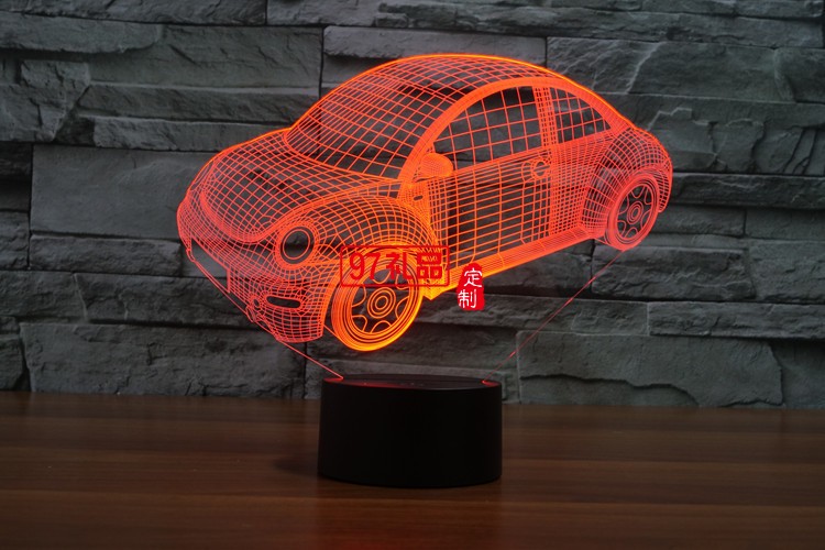 汽車(chē)3D燈 LED小夜燈 可定制LOGO定制產(chǎn)品造型