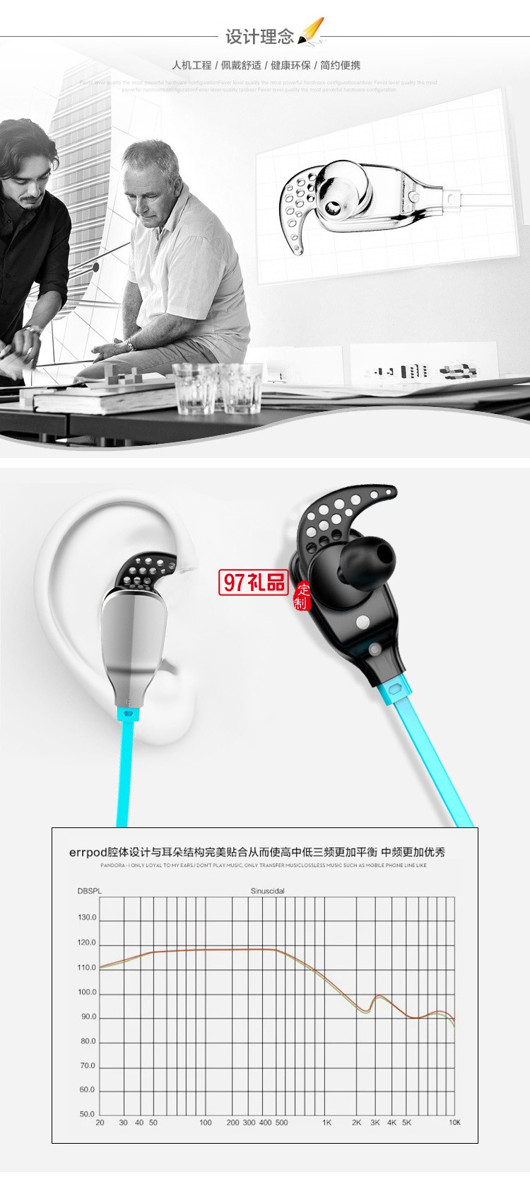 無線運動藍(lán)牙耳機(jī)csr4.1版本入耳式跑步防水 可定制LOGO