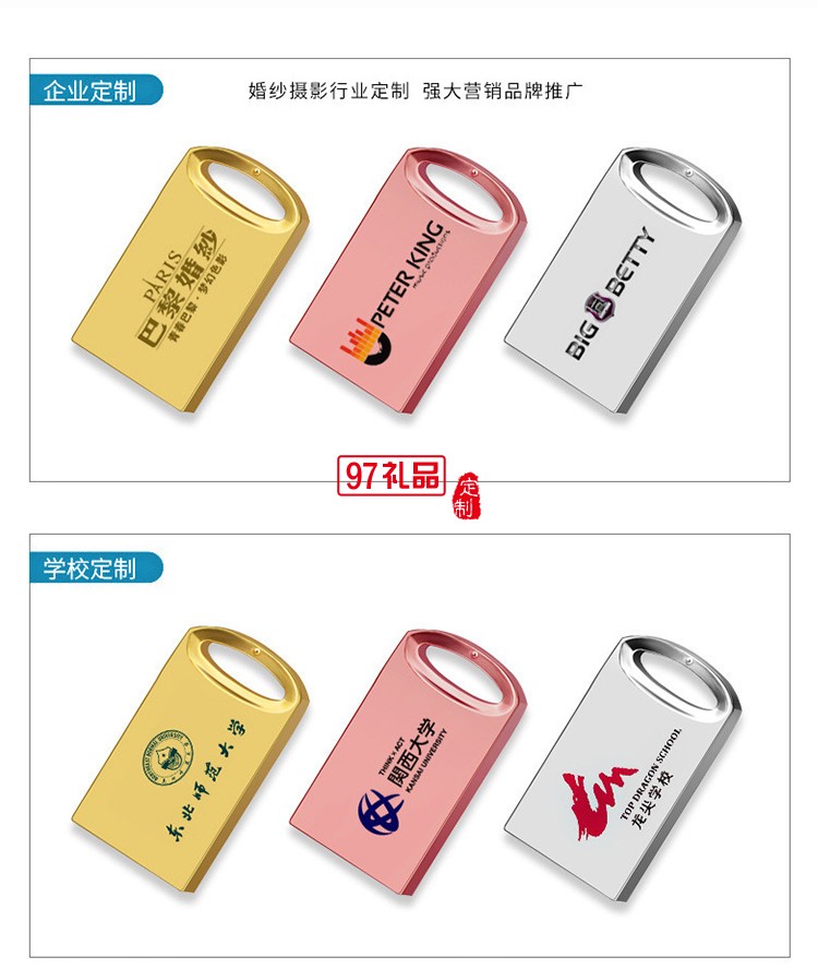 創(chuàng)意金屬迷你u盤(pán)車(chē)載視頻音樂(lè)U盤(pán) 可定制LOGO