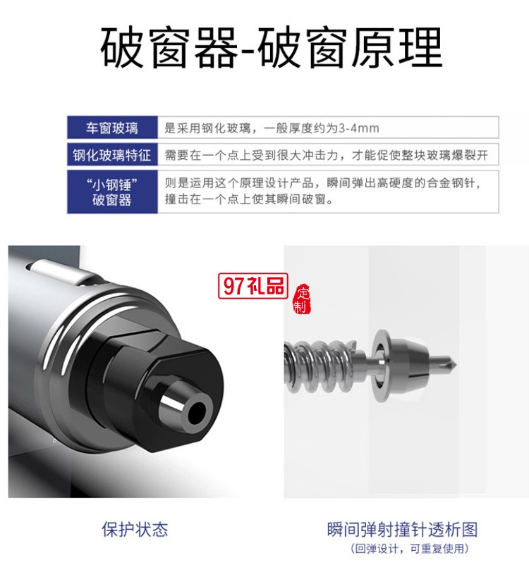 汽車(chē)安全車(chē)載破窗神器多功能逃生器車(chē)用一秒應(yīng)急器定制禮品