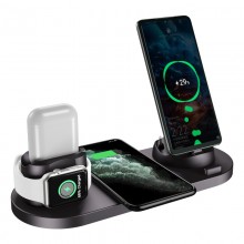 六合一無(wú)線充電器手機(jī)充電器通用華為蘋(píng)果定制公司廣告禮品