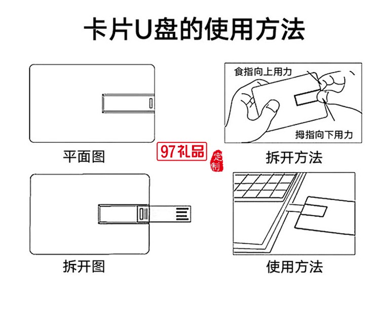 卡片U盤 銀行公司 商務禮贈展會派發(fā) 可印公司名片 