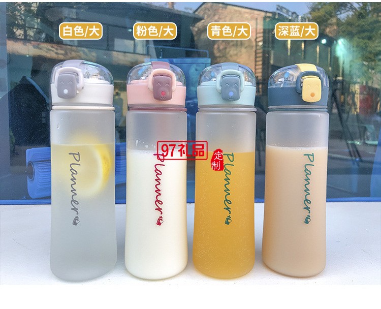 簡約磨砂塑料杯學(xué)生情侶清新個(gè)性夏天水瓶韓國ins風(fēng)彈蓋隨手杯子