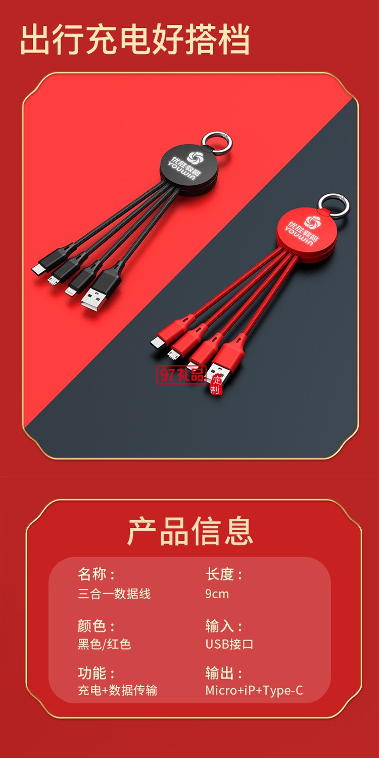 移動(dòng)電源、U盤(pán)、三合一數(shù)據(jù)線商務(wù)套裝公司廣告禮品定制