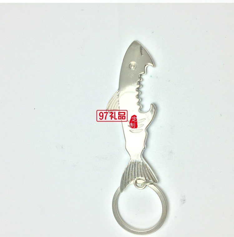 創(chuàng)意金屬鑰匙掛件 藍(lán)鯊魚鑰匙扣鑰匙圈活動小禮品定制